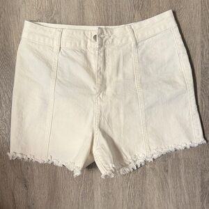 Saints & Hearts White Denim Shorts